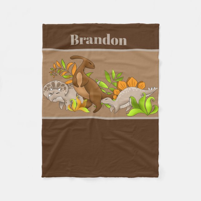 Joli bébé garçon ajouter nom couverture dinosaure (Devant)