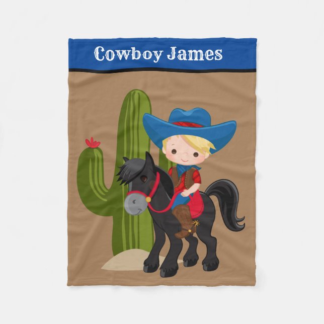 Joli bébé garçon cowboy ajouter nom couverture (Devant)