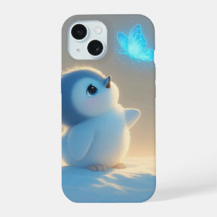 Joli bébé oiseau bleu avec papillon magique