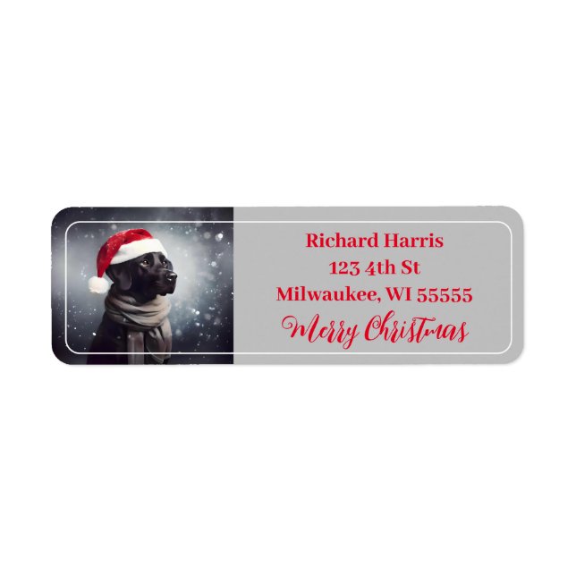 Joli Black Lab à Scarf et Santa Hat (Devant)