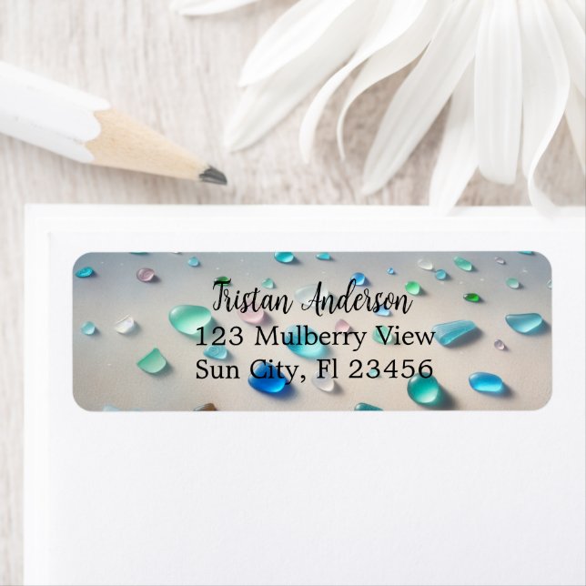 Joli bleu et Turquoise verre de mer Personnalisé (En situation)
