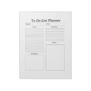 Joli bloc-notes de liste de tâches quotidiennes 