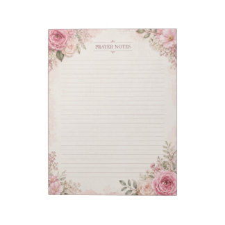 Joli bloc-notes de prières florales