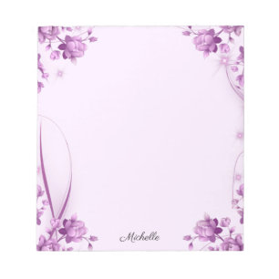 Joli bloc-notes Fleurs Lavande YOUR TEXT