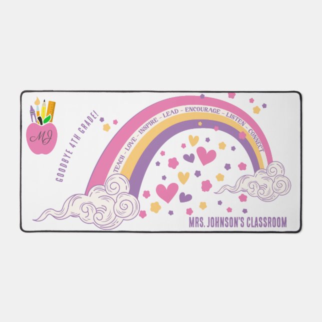 Joli Boho rose Inspirational Rainbow Teacher Cadea (Recto)