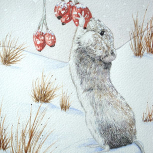 joli bois souris neige scène faune noël