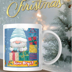 Joli bonhomme de neige "Brillez" Mug de Noël Café