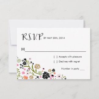 Joli Bouquet Floral | Carte de réponse R S V P Inv