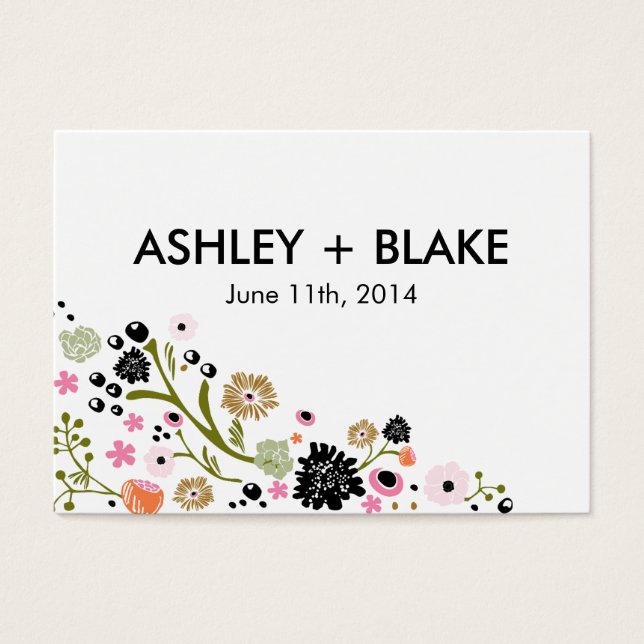 Joli Bouquet Floral Mariage Faveur Carte (Devant)