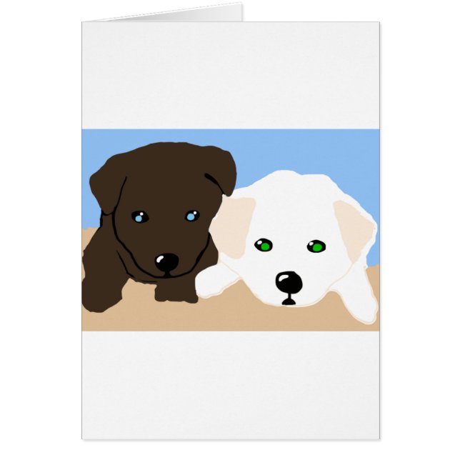 Joli cadeau brun et blanc de marionnettes du Labra (Devant)