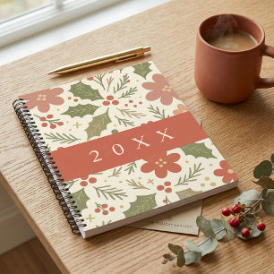 Joli cahier spirale à motif floral pastel