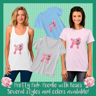 Joli caniche rose avec T-shirt Rose