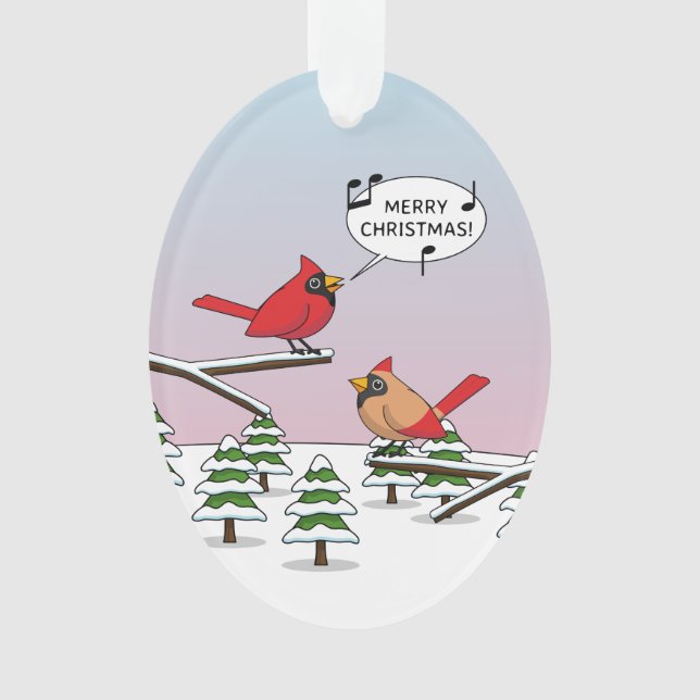 Joli Cardinal Rouge chanter Joyeux Noël (devant)