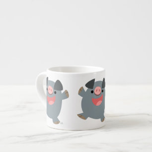 Joli caricature Cochon gonflé Espresso Mug
