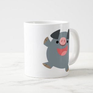 Joli caricature Cochon gonflé Jumbo Mug