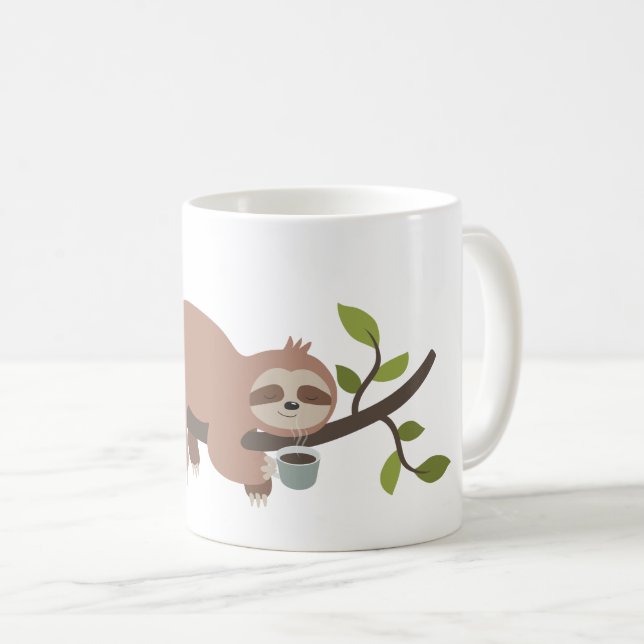 Joli caricature Sloth Cafe Mug (Devant droit)