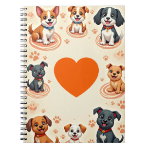 Joli Carnet de Chiens de Chiens de Caricature