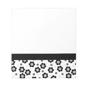Joli Carnet de fleurs blanches noires