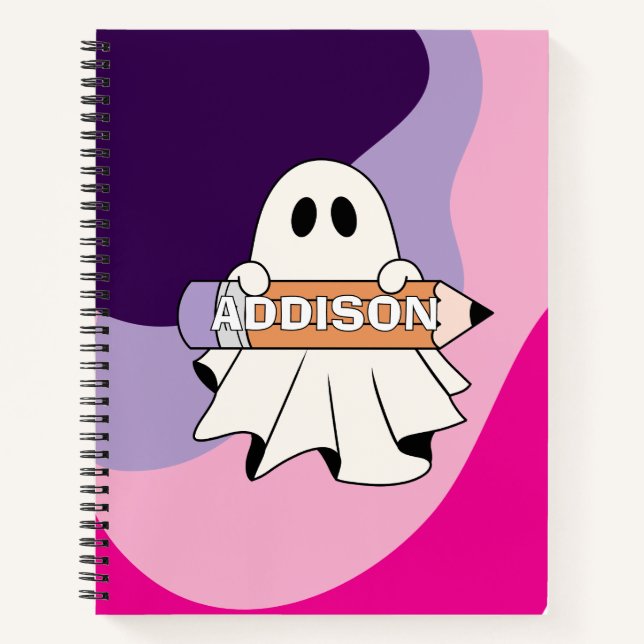 Joli Carnet Fantôme Halloween Pour Fille (Devant)