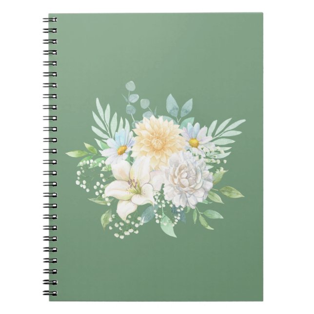 Joli Carnet Floral Pastel Aquarelle (Devant)