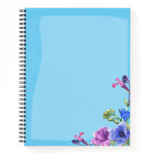 Joli Carnet Floral Turquoise - Lien Spiral