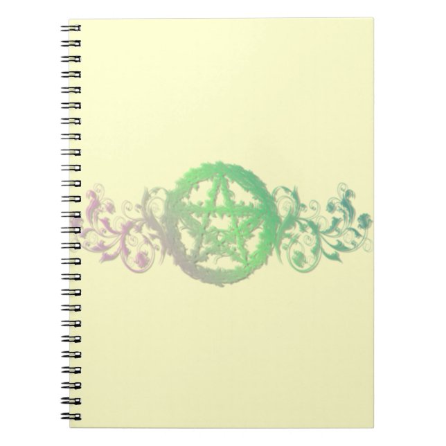 Joli carnet pentacle vert (Devant)