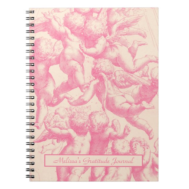 Joli Carnet Vintage rose Angels tendance (Devant)