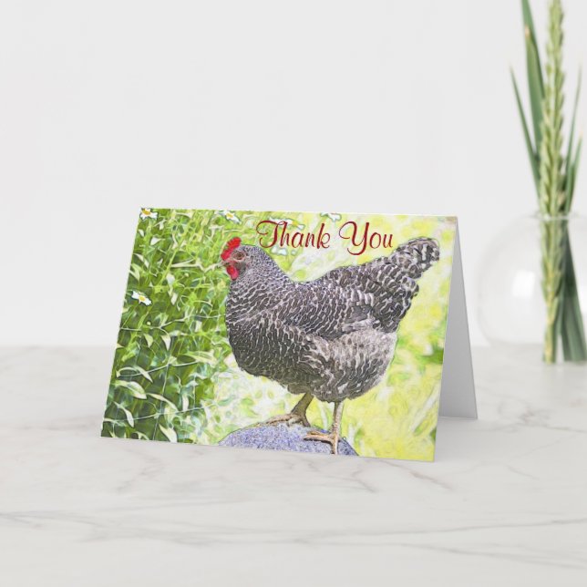Joli Carte de remerciements de poulet (Devant)