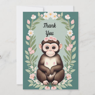 Joli Carte de remerciements plat de singe