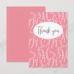 Joli Carte de remerciements Plat Rose