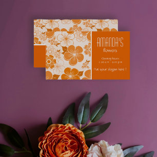 Joli Carte de visite de fleurs orange