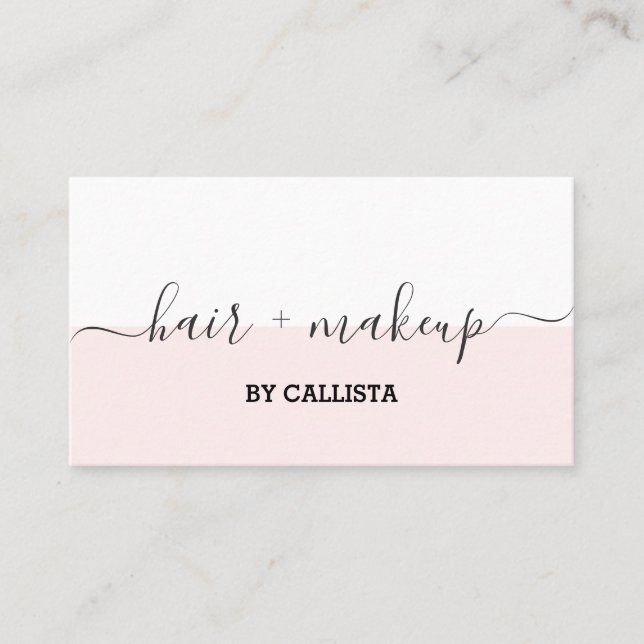 Joli Carte de visite de maquillage de cheveux rose (Devant)