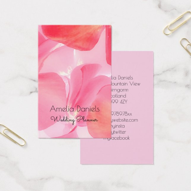 Joli Carte de visite rose (Bureau)