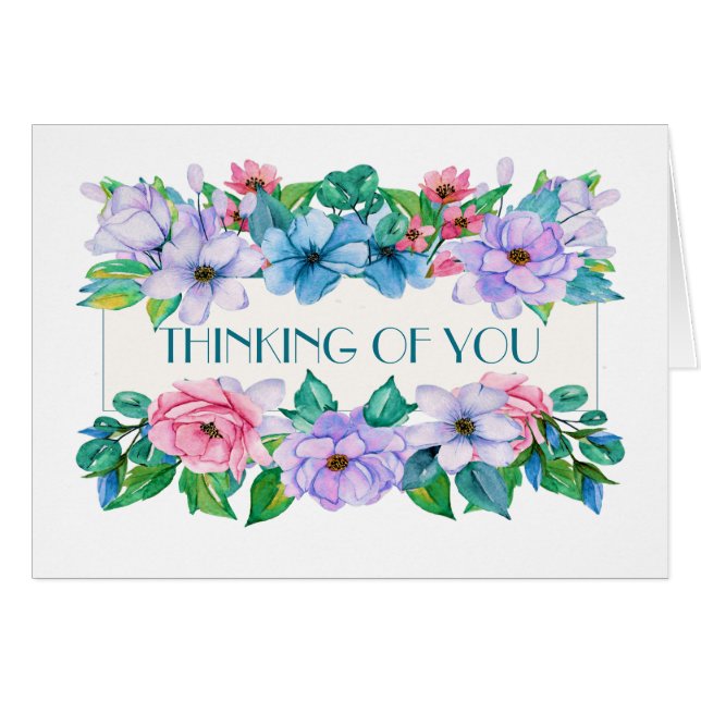 Joli Carte pour notes Floral (Devant Horizontal)