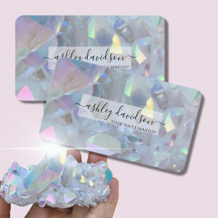 Joli Cartes de visite de cristal de quartz rose