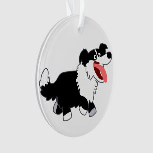 Joli Cartoon Bordure Collie Acrylique Ornement