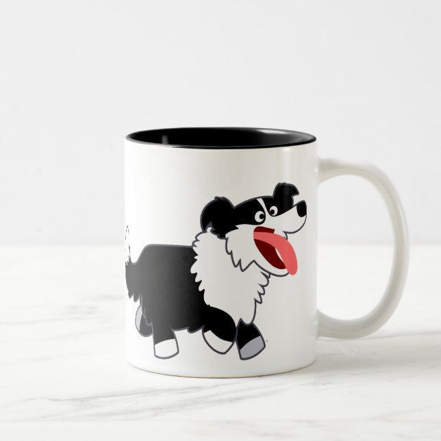 Joli Cartoon Bordure Collie Mug (Droit)