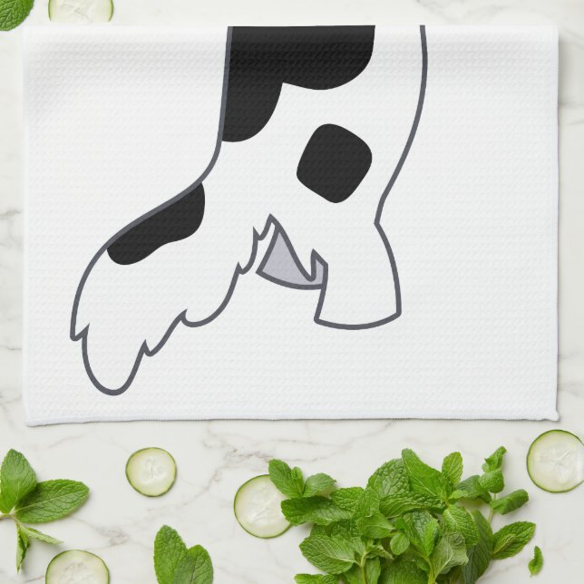 Joli Cartoon Bordure Collie Serviette de cuisine (Plié)