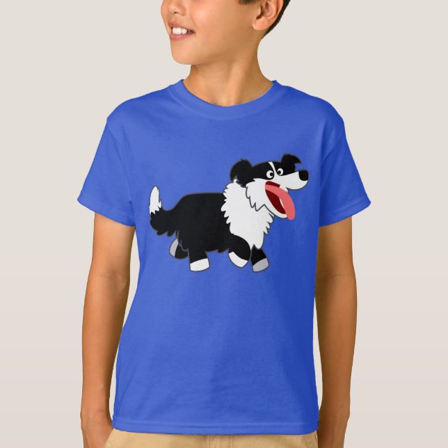 Joli Cartoon Bordure Collie T-shirt enfant (Devant)