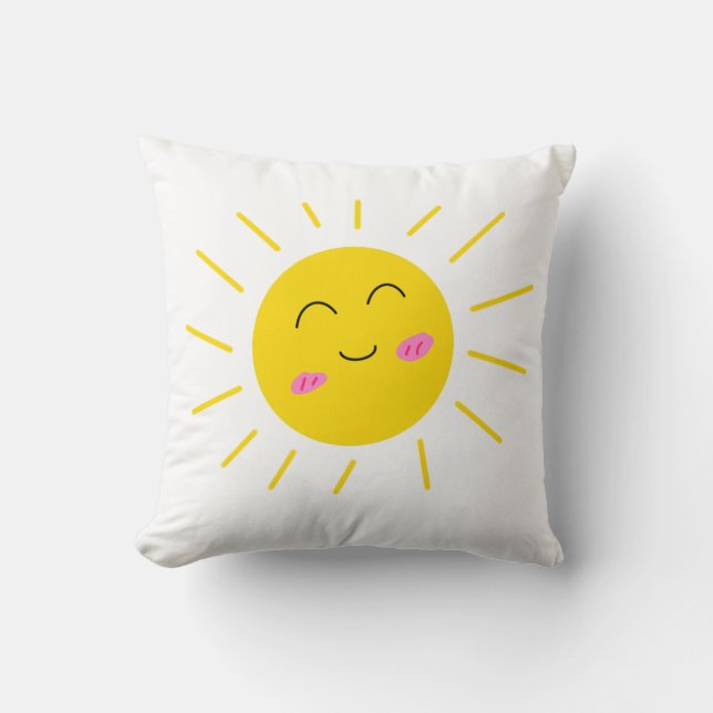 Joli Cartoon Doux Joyeux Coussin Soleil Jouant (Recto)