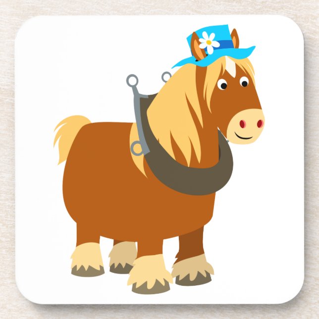Joli Cartoon Trait Breton Horse Dessous de verre S (Devant)