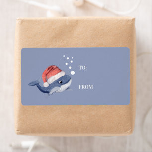 Joli chapeau de Père Noël de baleine bleue Noël De