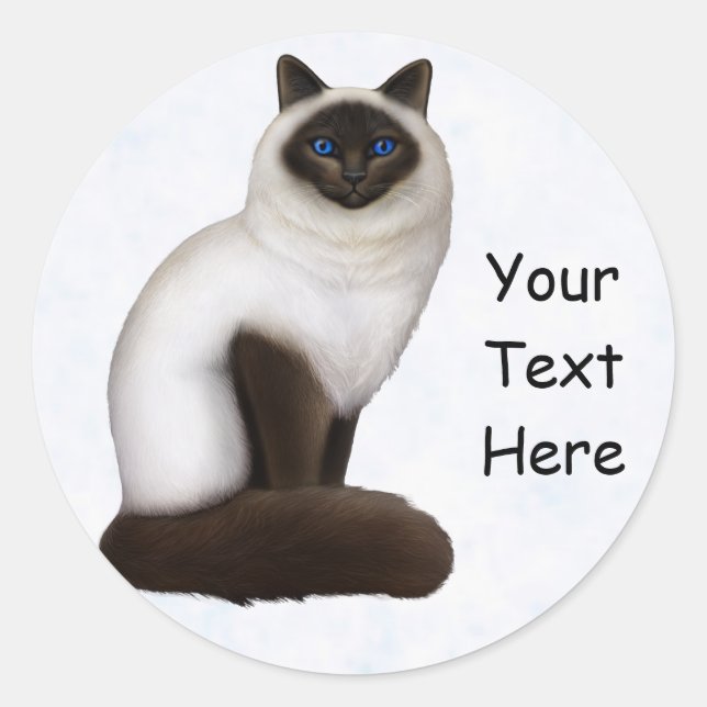 Joli Chat Birman Kitty Sticker personnalisable (Devant)