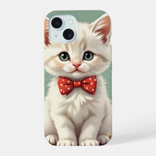 Joli chat blanc adorable avec noeud papillon