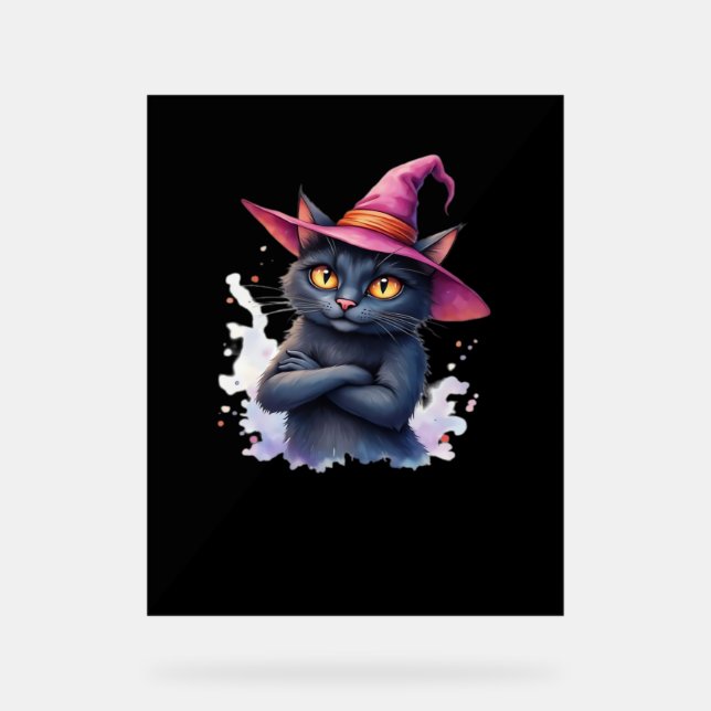 Joli chat noir avec chapeau de sorcière – Magical  (Recto)