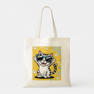 Joli chat plaisanter lunettes de soleil sac fourre