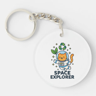 Joli chat tigré orange astronaute faisant signe av