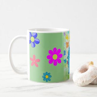 Joli chatte à fleurs tasse