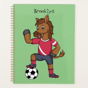 Joli cheval drôle jouant dessin de football