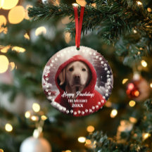 Joli Chien de Noël Joyeux Vacances 2 faces 2-Photo